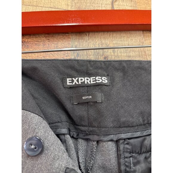Express Wide Leg Editor Women's Gray Dress Pants Size 6 - Picture 3 of 8